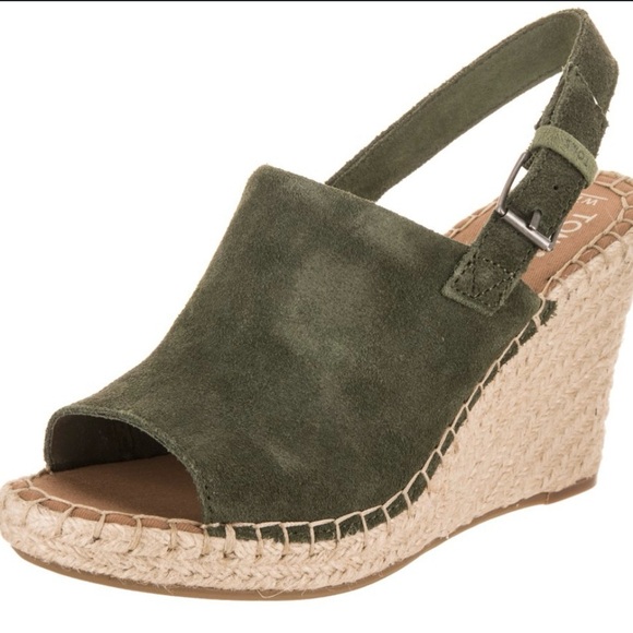 Toms Shoes - Toms Monica Suede Wedge - Green - 7